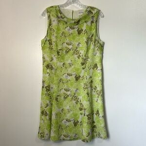Reiss Montgomery Watercolor Green Floral Silk Mini Dress Size 10